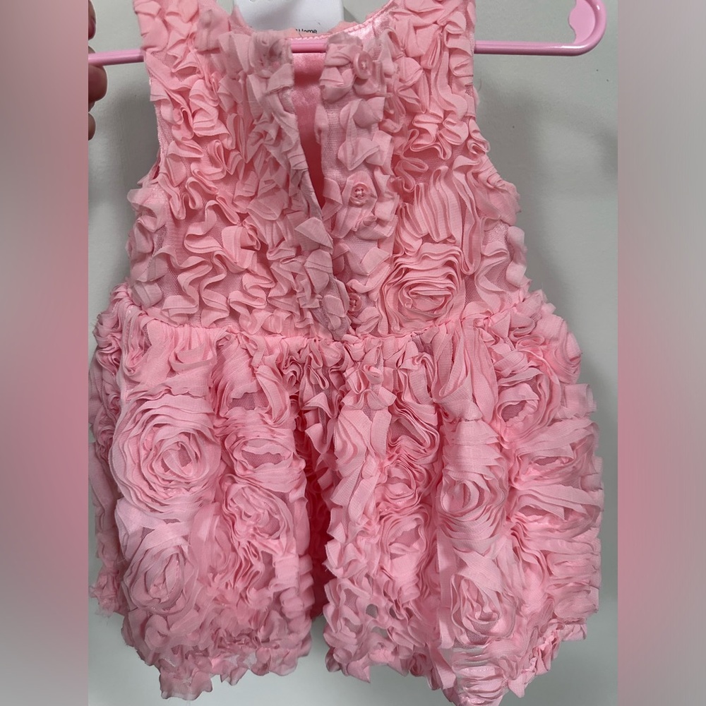 PINK ROSES DRESS 12M PERFECT CONDITION - Picture 4 of 5